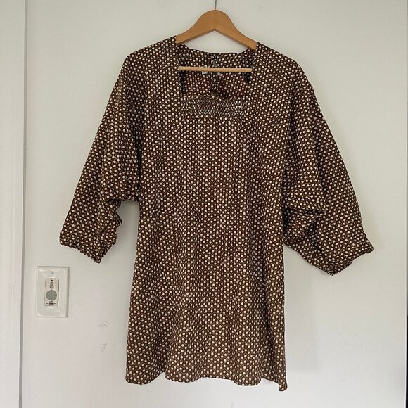 Dresses & Skirts - Vintage Japanese Calico Print Cotton House Dress / Apron Women's Large